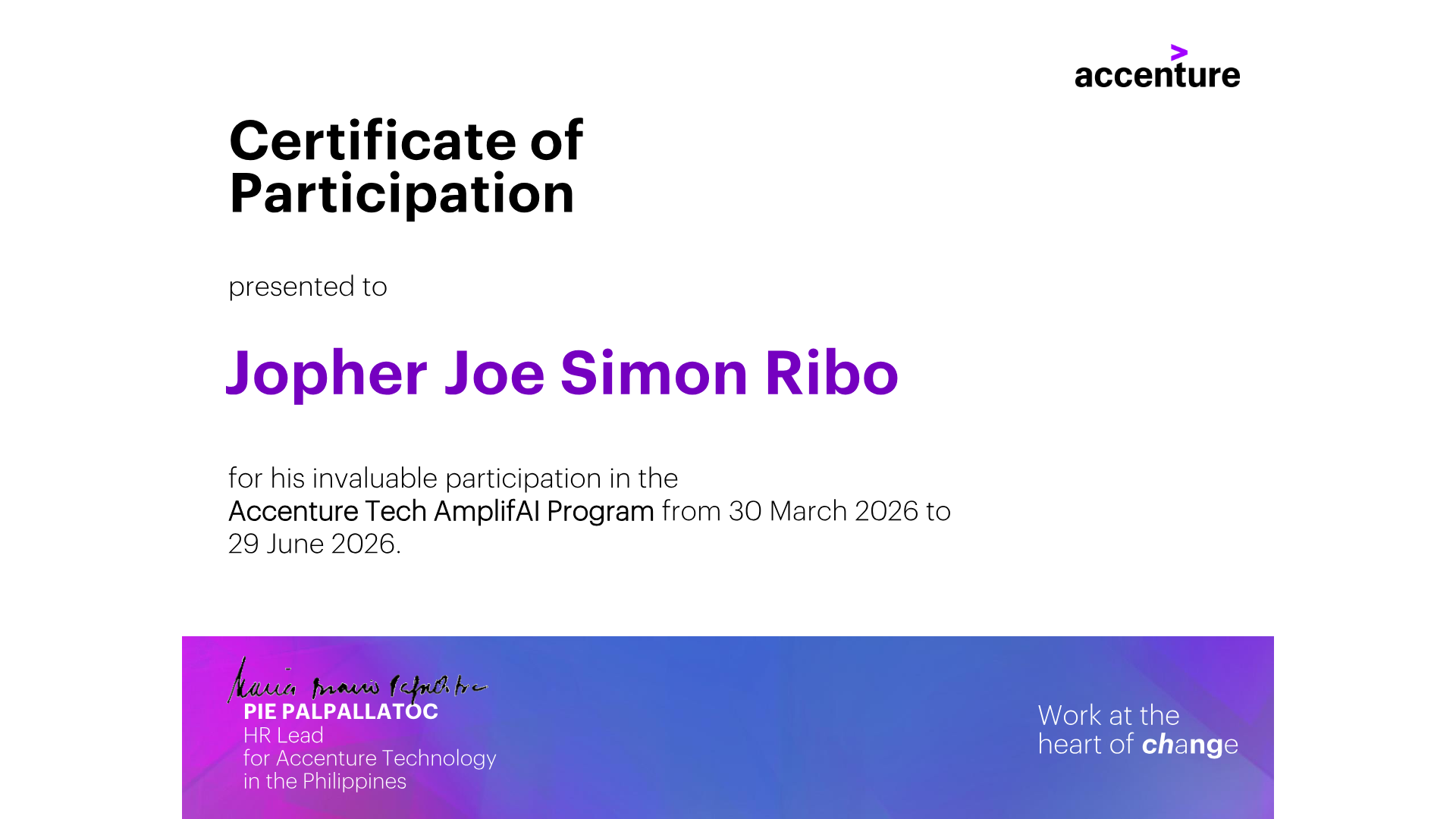 Tech AmplifAI Program — Accenture